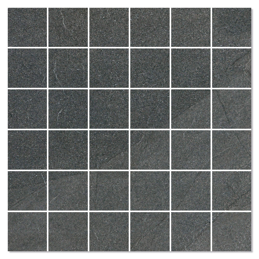 Marmor Mosaikkflis Duostone Mørk Grå Matt 30x30 (5x5) cm